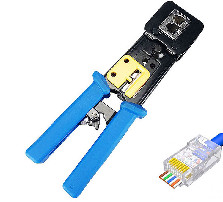 RJ45 RJ11 Wire Stripper Crimping Tool for 4P 6P 8P Modular Plug Crimping Tool with LAN Cable Tester