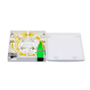 Indoor 86*86mm Mini 2 Core Ftth Fiber Optic Termination Box Wall Mounted 86 Face Plate with SC LC Adapter and pigtails