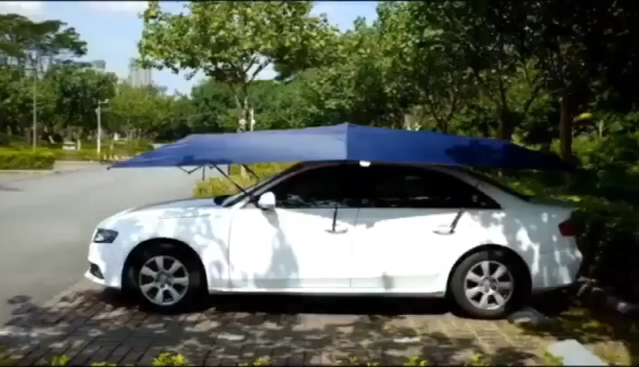 4.2m 4.8m 5.2m Anti-UV automatic folding sun shade covering roof car cover umbrella sunshade with remote