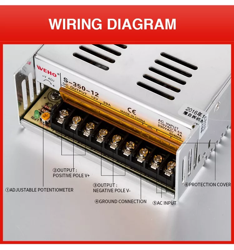 5V 12V 24V 36V 48V Led Power Supply 100w 150w 200w 250w 320w 350w 400w dc ac pc industrial smps Single switching power supply