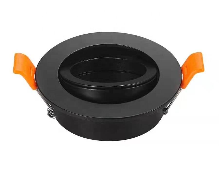 Black Recessed Downlight Holder 82mm Adjustable Frame Housing Round for GU10 MR16 E27 Bulb