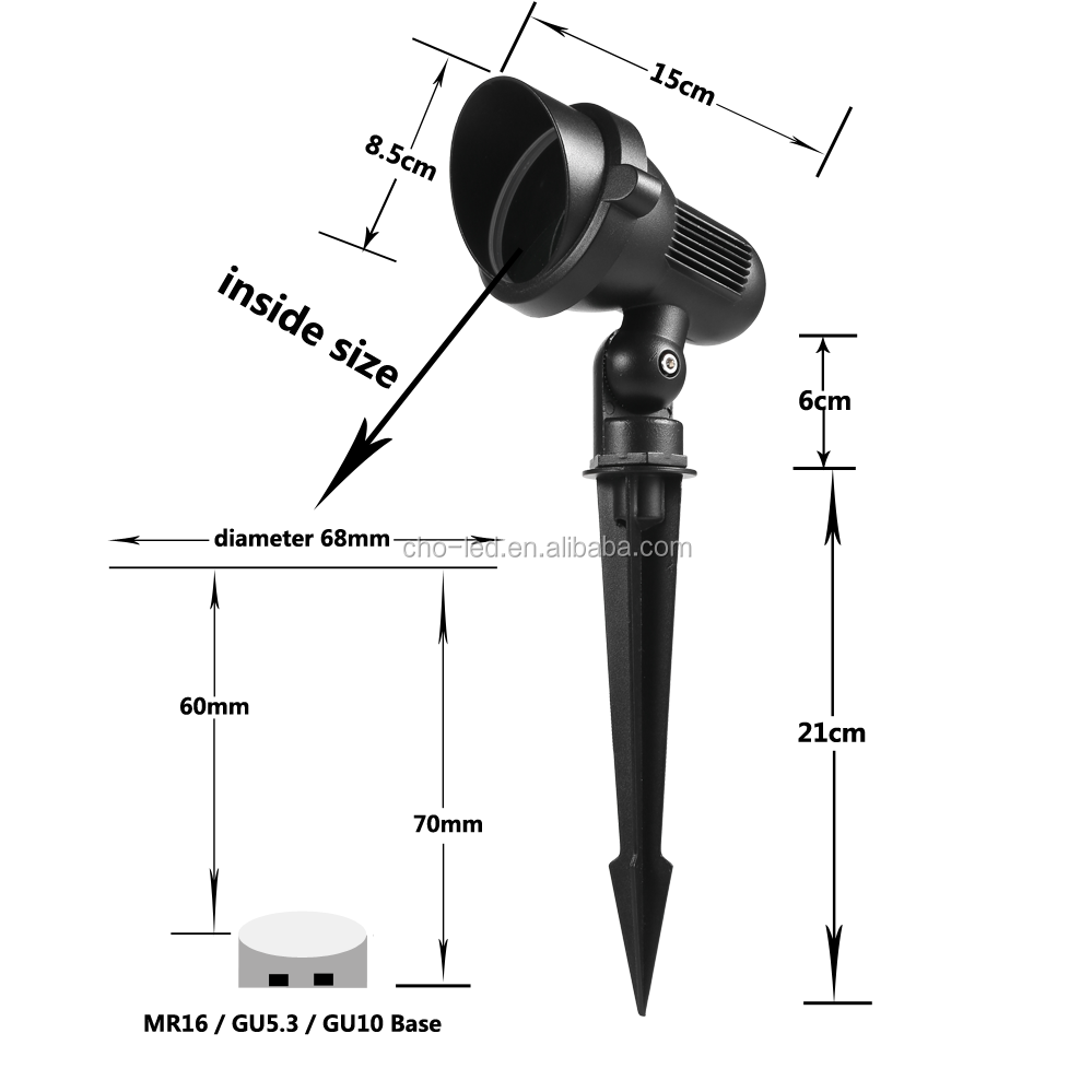 GU10 MR16 GU5.3 Garden Lawn Lamp Light Outdoor LED Spike Light Path Landscape Waterproof Spot Bulb