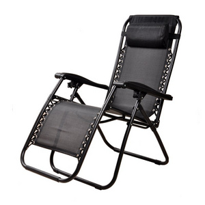 Outdoor Overside  Patio Folding Lounge Reclining Chair with Neck Pillow