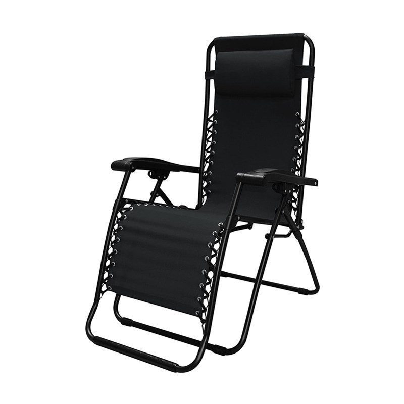 Outdoor Overside  Patio Folding Lounge Reclining Chair with Neck Pillow