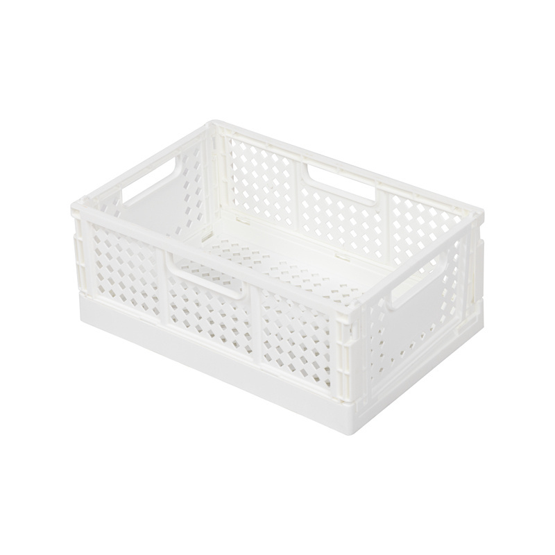 Stackable Folding Storage Basket Closet Containers Toy Organiser for Home Office Bedroom Kitchen Drawer Pull Out Under