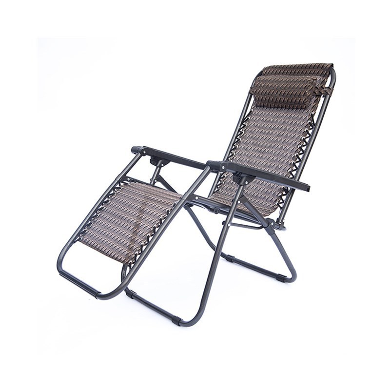 Outdoor Overside  Patio Folding Lounge Reclining Chair with Neck Pillow