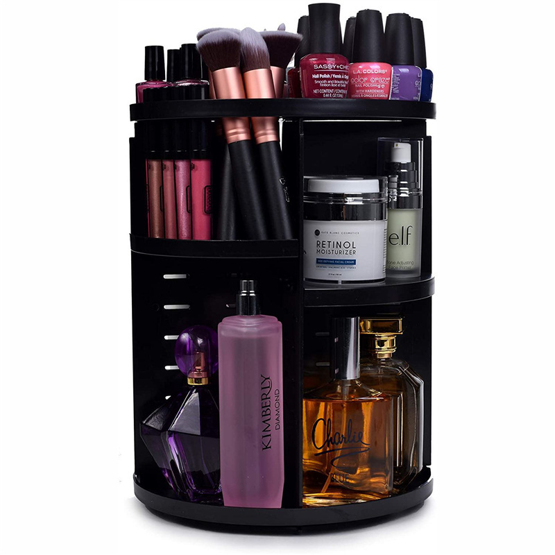 360 Rotating Makeup Organizer,DIY Adjustable Spinning Holder,Foldable Cosmetic Storage Display box