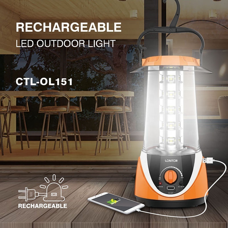 LONTOR Rechargeable Led Camping  Lantern Smart Outdoor Lights CTL-OL151