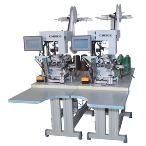 GC-8400S Golden Choice automatic double head glove overlock sewing machine with label attaching