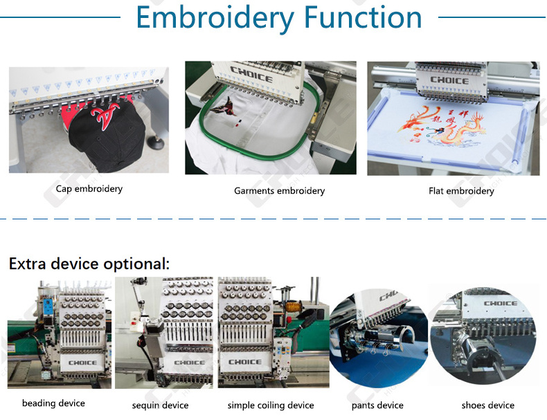 Gc-1201e Computerized Single Head 12 Needle Automatic External Thread Industrial Embroidery Machine