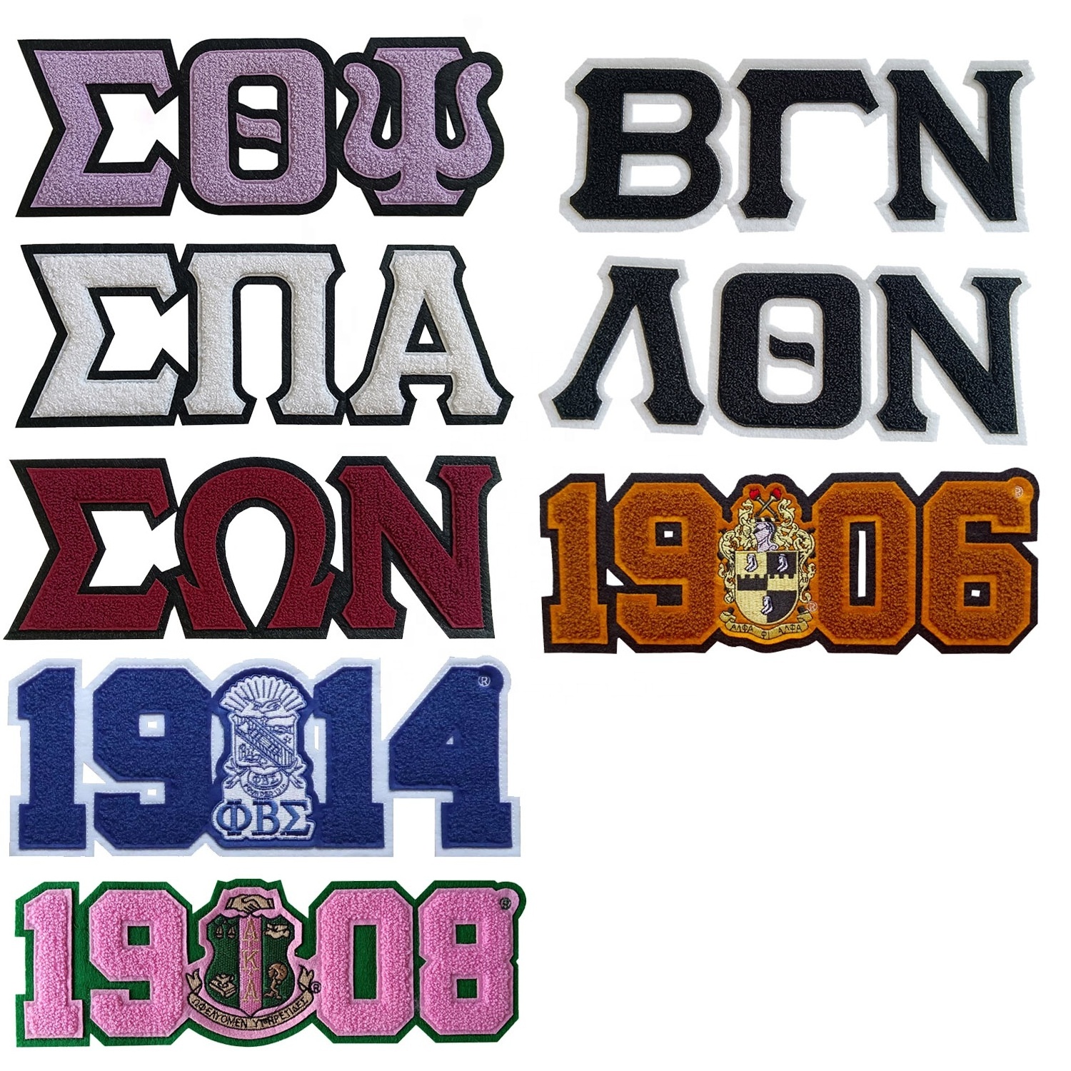 Patch Custom Embroidery Delta | Sigma | Theta Sorority Patches Iron On Logo Greek Letter Patches For Clothing