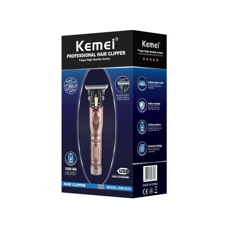 Cordless USB Trimmer Hair Cutting Machine Kemei km-9370 Heavy Hitter Baldheaded Hair Clipper Trimmer