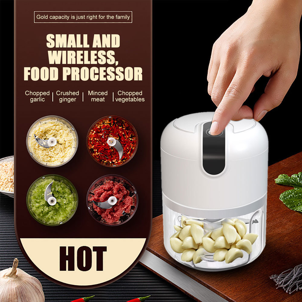 Cordless Powerful Manual Handheld Hand Portable Garlic Slicer Onion Vegetables Electric Mini Food Chopper And Food Processor