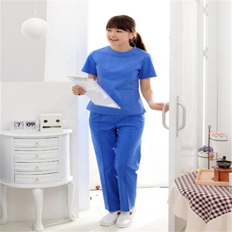 Polyester Spandex Moisture Absorption Anti-bacterial Hospital Nursing Uniforms Suit Nurse Uniform Medical Scrubs Fabric