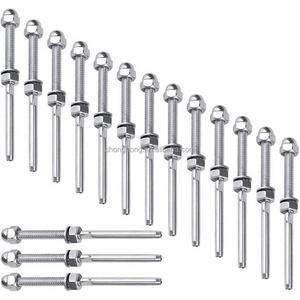 Threaded Terminal Stud Cable Railing Stud Tension End Fitting Terminal for 3/16" Wire Rope Cable Deck Rail T316 Stainless Steel