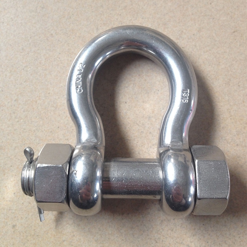 U.S. Type G2130 Bow Shackle US Type Stainless Steel Anchor Shackle with Safety Bolt and Nut