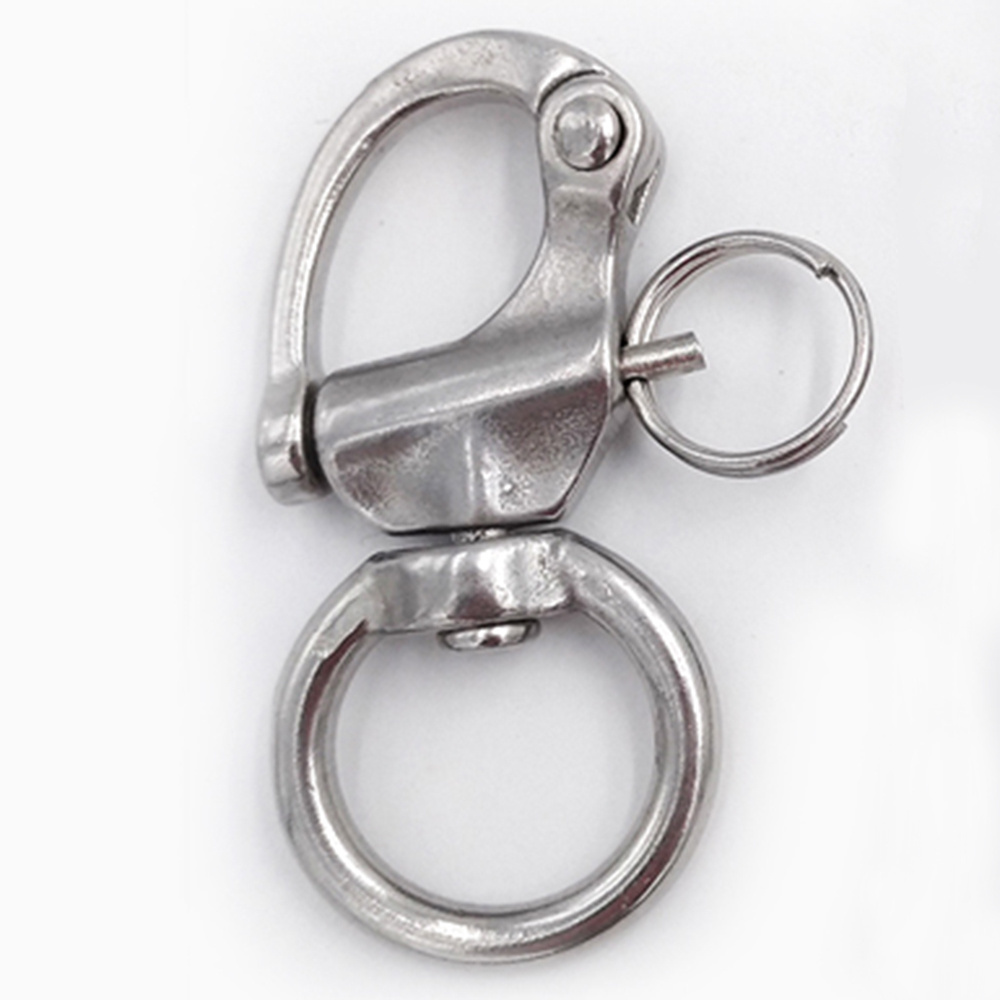 AISI304/316 Stainless Steel Shackle Swivel Snap Shackle with Ring Quick Release Bail Rigging Sailing Eye Snap Shackle