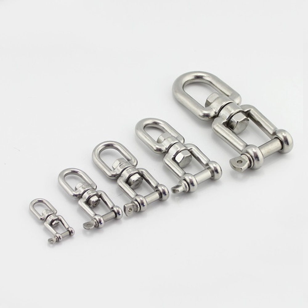 360 Degree Rotation Swing Hanging Accessory Connector Stainless Steel 316 Chain Swivel Eye and Jaw Shackle Ring Device 6mm