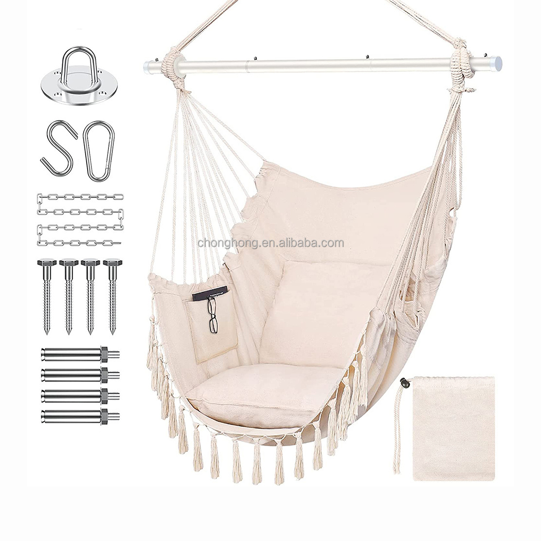 Hanging Chair Garden Outdoor Hammock Camping With Wooden Hammock Chair Boho Hammock