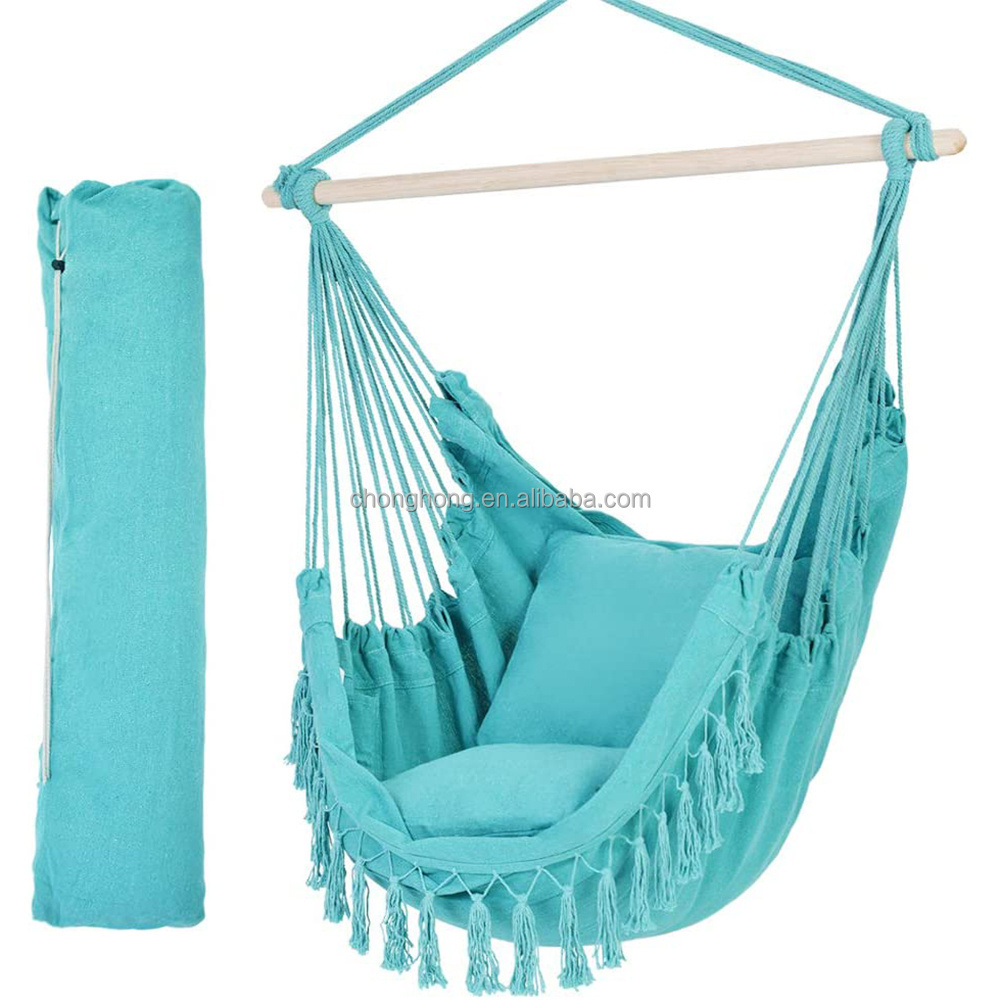 Outdoor Indoor Cotton Poly Hammock Garden Backyard Hammock