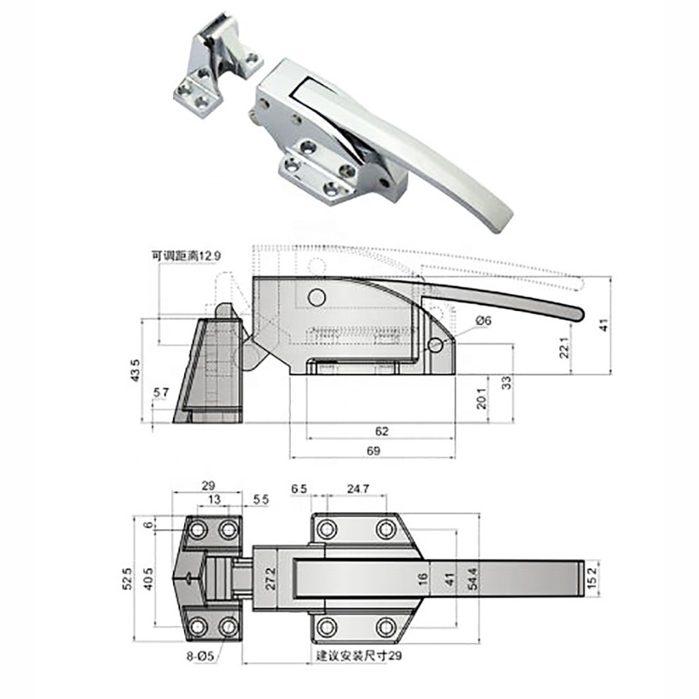 Industrial Freezer Cold Room Door Handle Latch Lock