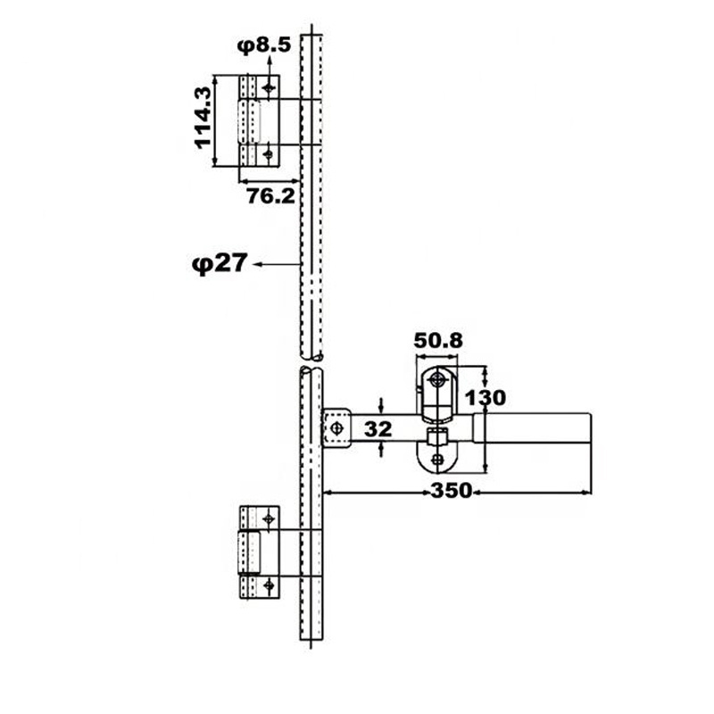 Enclosed Trailer Welded Cam Door Bar Lock Latch Assembly