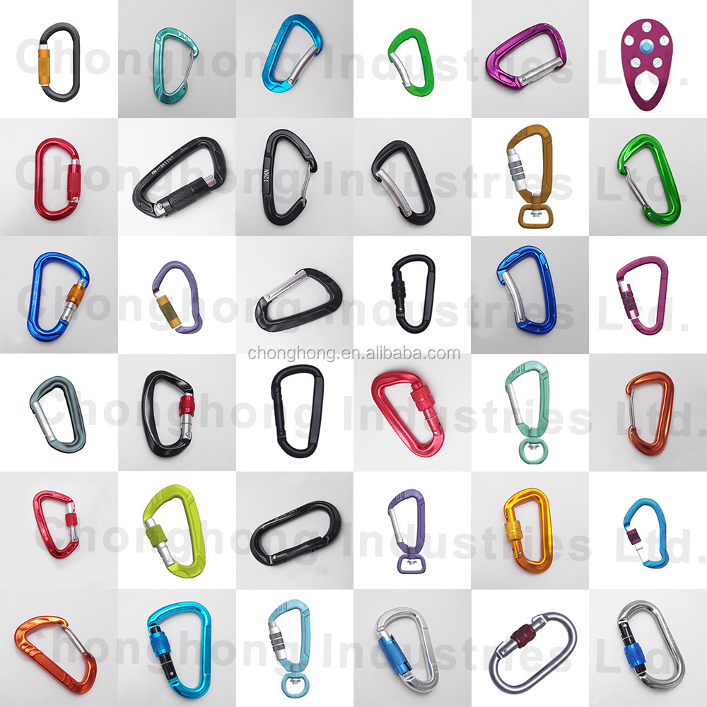 Aluminum Carabiner Keychain Clip D Shape Nonlocking Caribeaner Hook For Hammocks Key Chains