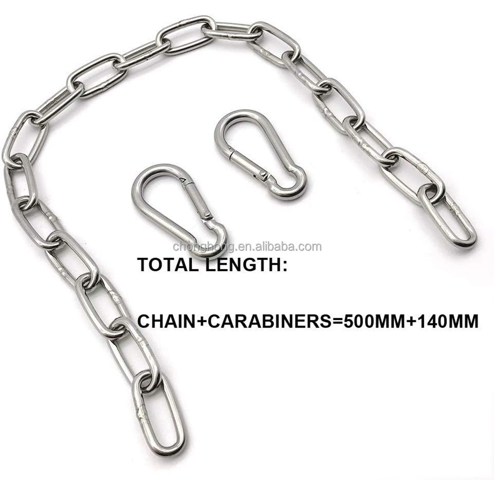 Heavy Duty SS Chain Link 0.24 inch Stainless Steel Link Chain for Punching Bags Hanging Chair Hammocks Swing Trapeze Yoga