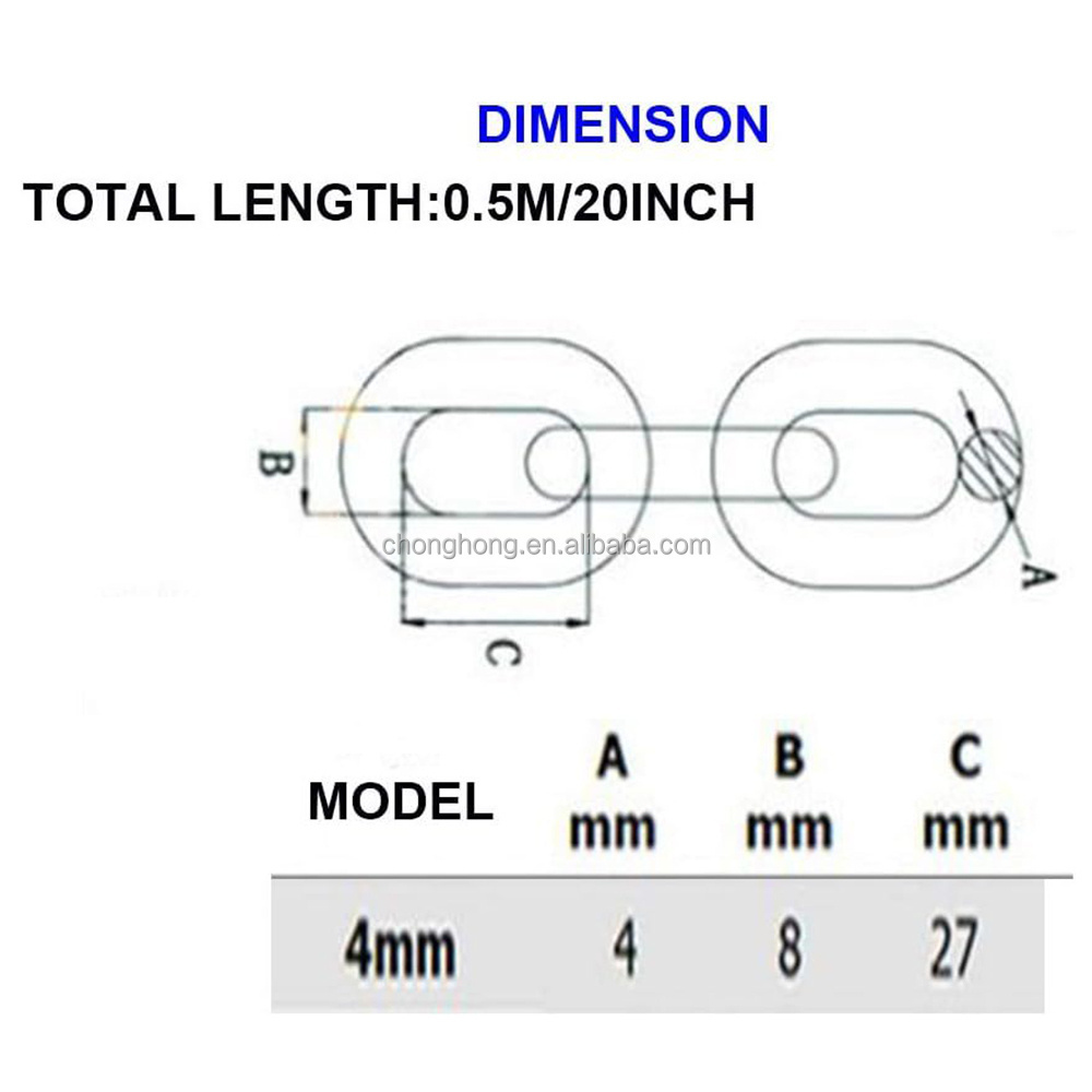 Heavy Duty SS Chain Link 0.24 inch Stainless Steel Link Chain for Punching Bags Hanging Chair Hammocks Swing Trapeze Yoga