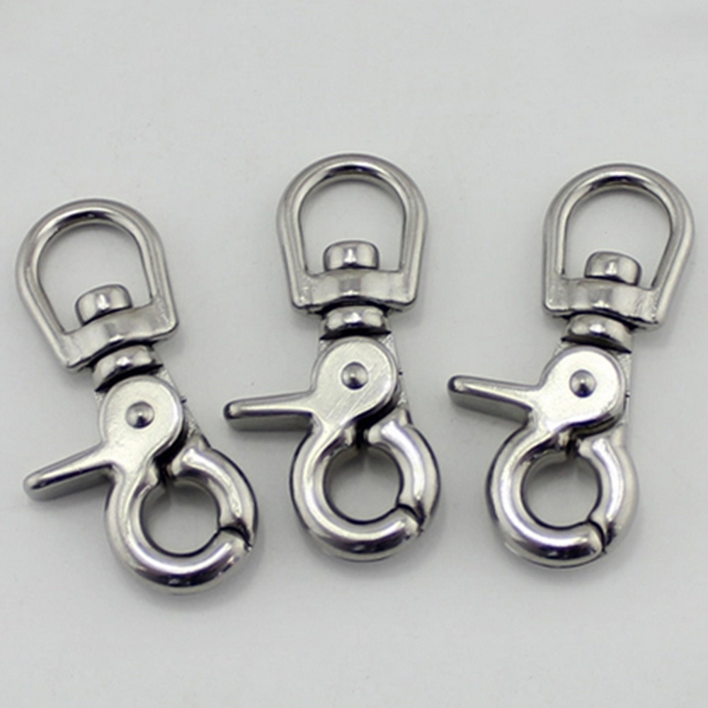 Stainless Steel Trigger Snap Hook SS304 316 Swivel Eye Lobster Clasps Buckles Metal Snap Hook for Handbag