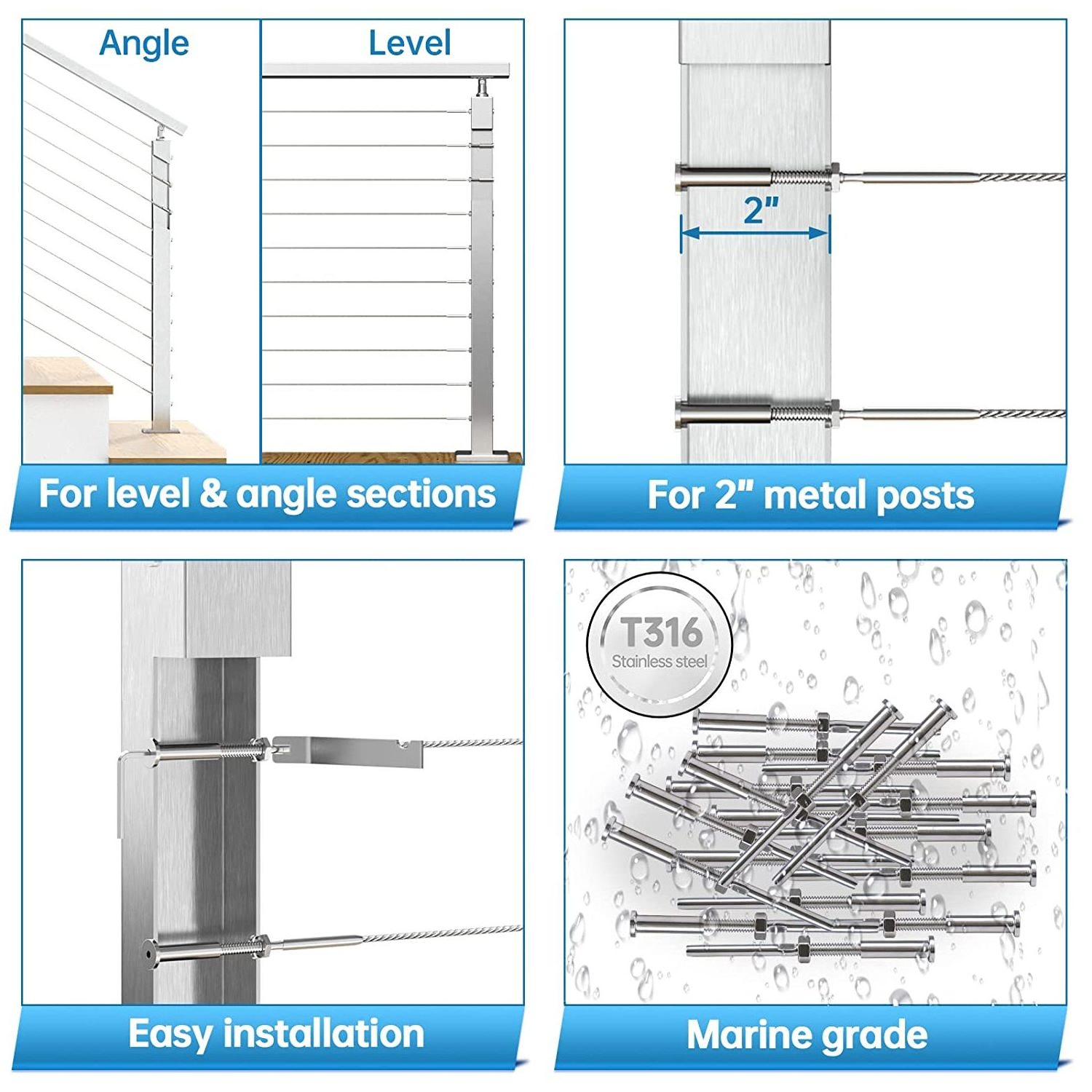 Cable Railing Kit Hand 1/8