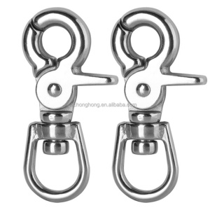 Round Eye Trigger Snap Hooks Lobster Clasp Stainless Steel 304 316 360 Degree Swivel Spring Buckle Metal Swivel Clips