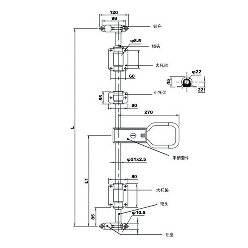 Door Rod Lock Van Lock Gazelle Semi Trailer Truck Door Lock