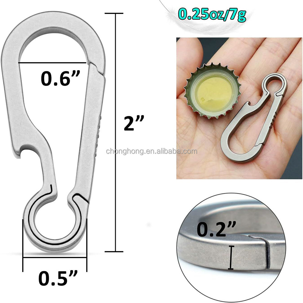 Titanium Alloy Carabiner Keychain Clip Mini Keychain Hook Small Key Clip EDC Quick Release Hooks