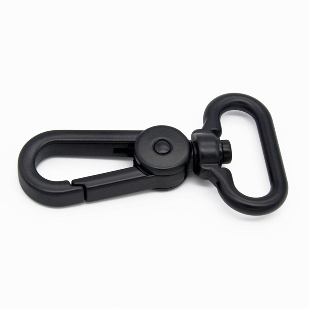 Snap Hook Bag hardware Matte Black 25mm Dog Keychain Metal Swivel Snap Hook