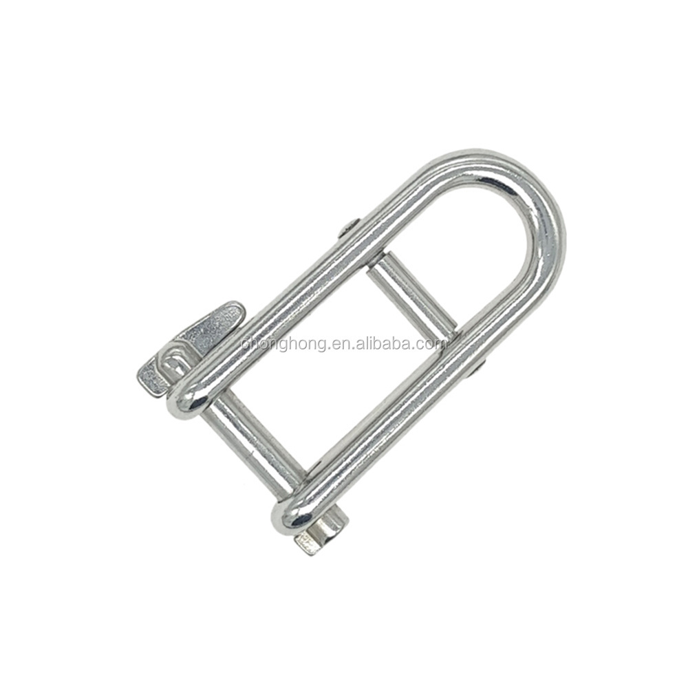 8mm High Polished Stainless Steel AISI304/316 Key Safety Pin Halyard Shackle with Bar