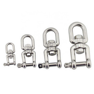 360 Degree Rotation Swing Hanging Accessory Connector Stainless Steel 316 Chain Swivel Eye and Jaw Shackle Ring Device 6mm