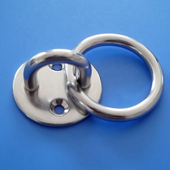 Marine Hardware AISI316/304 Stainless Steel Round Eye Plate with Ring