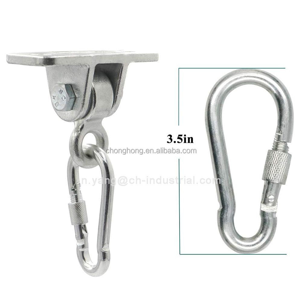 Heavy Duty Brackets with Locking Snap Hooks Yoga Trapeze Swing Set Hangers for Porch, Patio, Playground