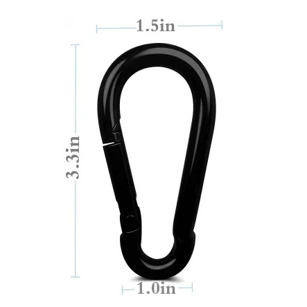 Aluminum D Shape Black Swivel Eye Bolt Snap Hook