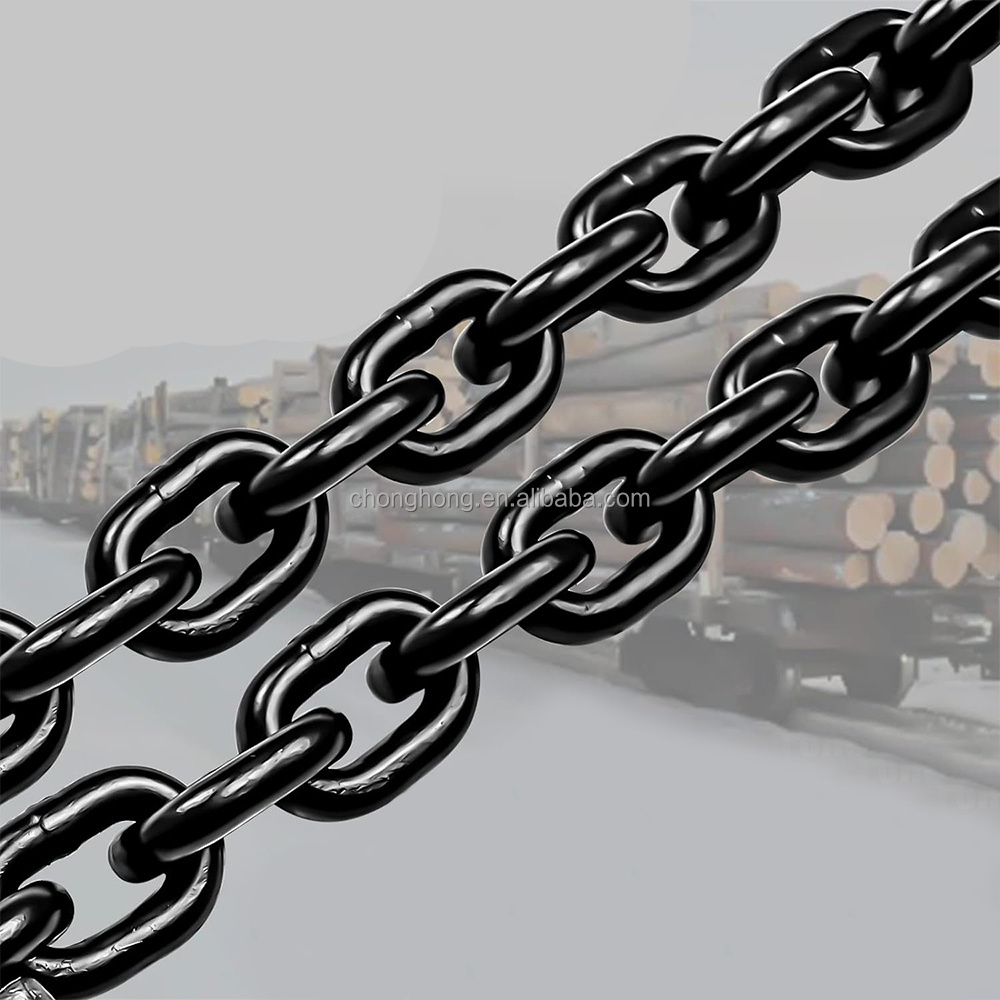 G80 Transport Binder Chain 1/4 Inch x 14 Ft Tow Chain with Clevis Grab Hooks 3300lbs Heavy Duty Galvanized Link Chain