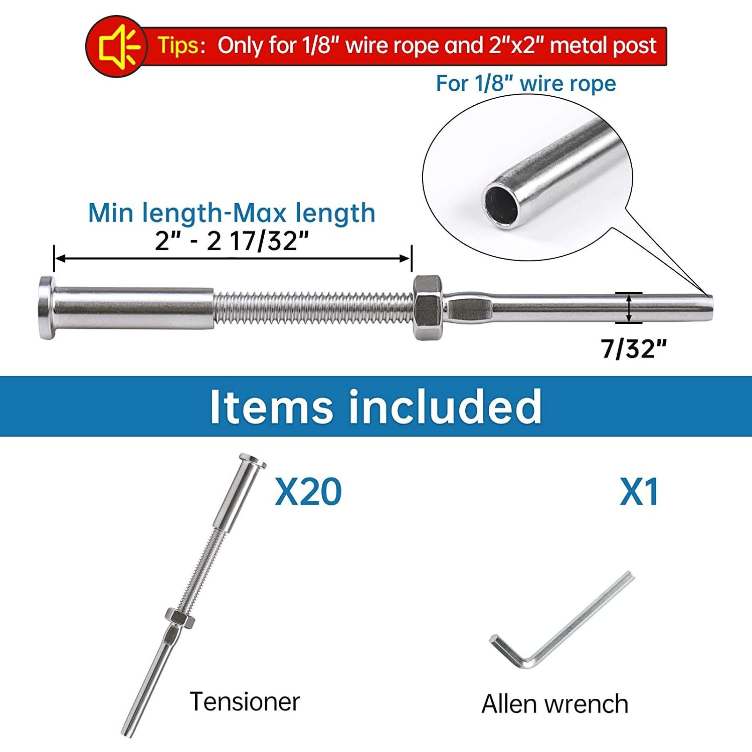 Cable Railing Kit Hand 1/8