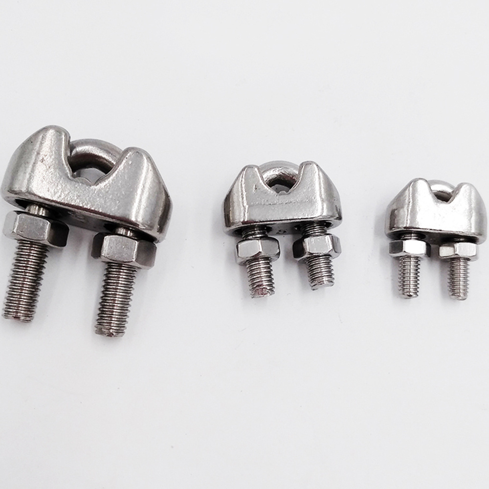 M3 to M60 DIN741 Type Cable Clamp with Groove Stainless Steel Wire Rope Cable Clip Clamps Wire Rope Clamp U Bolt Saddle Fastener