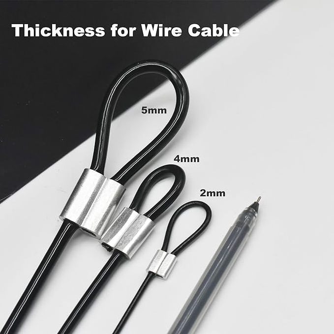 4mm Vinyl Coated Stainless Steel Cable with Loops Short Wire Rope Lanyard Lock Security Cable for Outdoor Gates