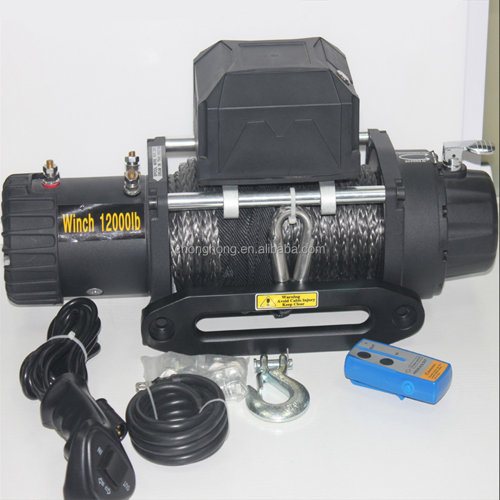 12v 12000lb 4x4 Fully Frosted Electric Winch / 85ft Synthetic Rope / Wireless Remote /4WD Truck Boat Winch