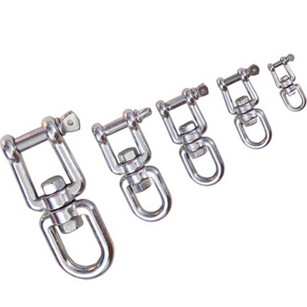 360 Degree Rotation Swing Hanging Accessory Connector Stainless Steel 316 Chain Swivel Eye and Jaw Shackle Ring Device 6mm