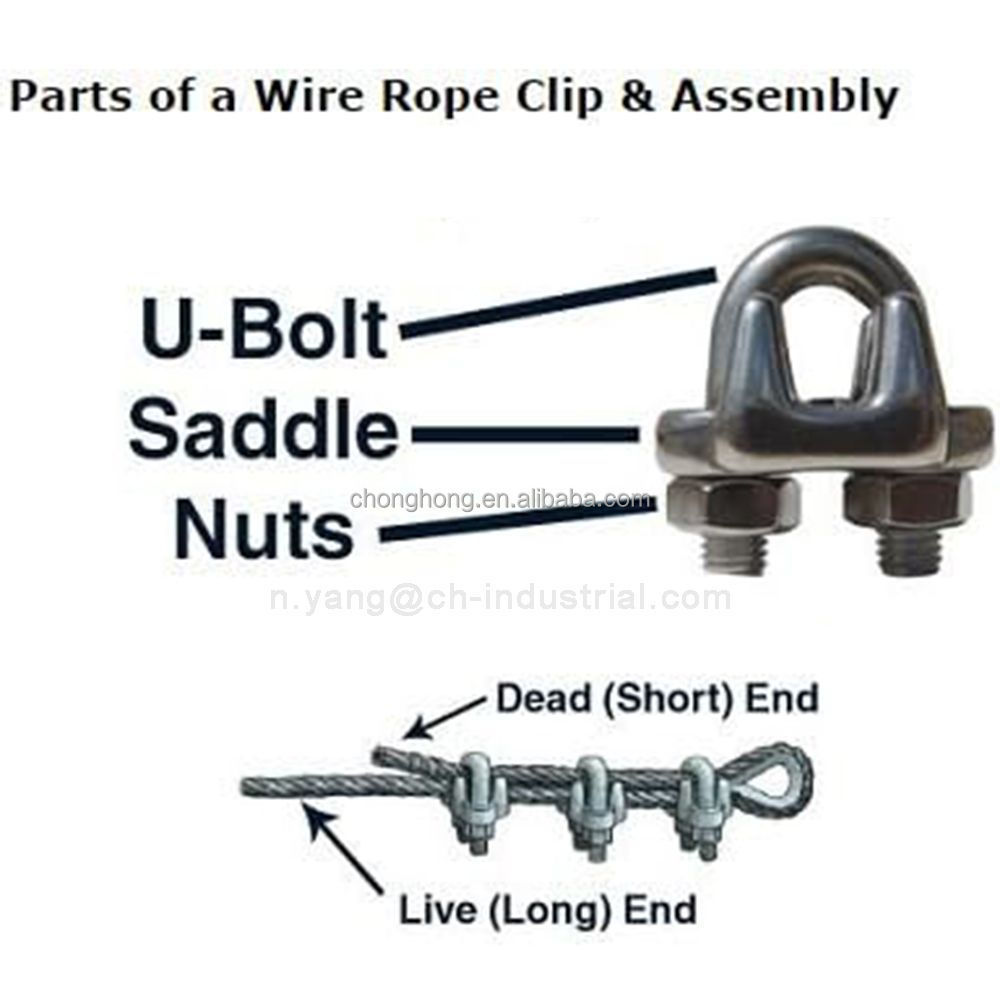 3/16 inch Zinc Plated Wire Rope Clamp Wire Cable Clamps Malleable Electro-Galvanized Wire Rope Clip