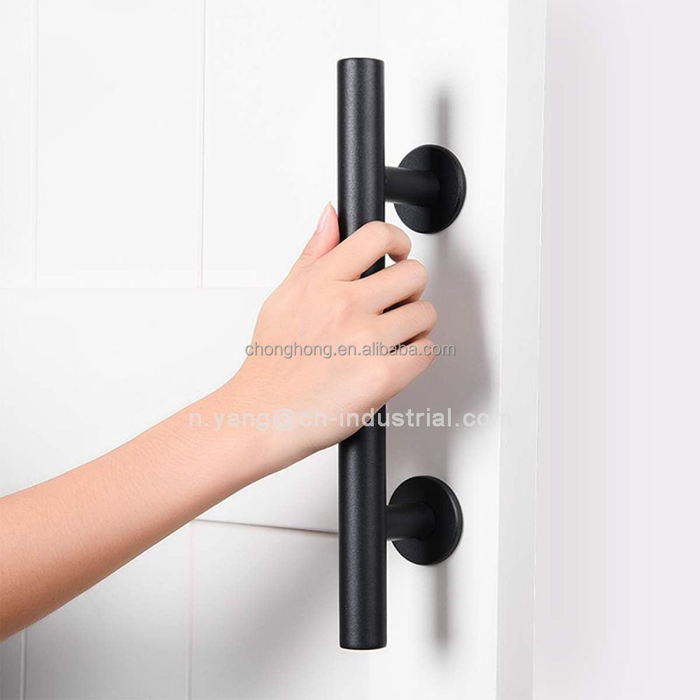 Black Round Solid Steel Pull Handle Heavy Duty 12