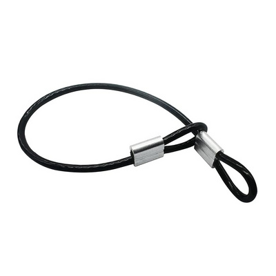 4mm Vinyl Coated Stainless Steel Cable with Loops Short Wire Rope Lanyard Lock Security Cable for Outdoor Gates