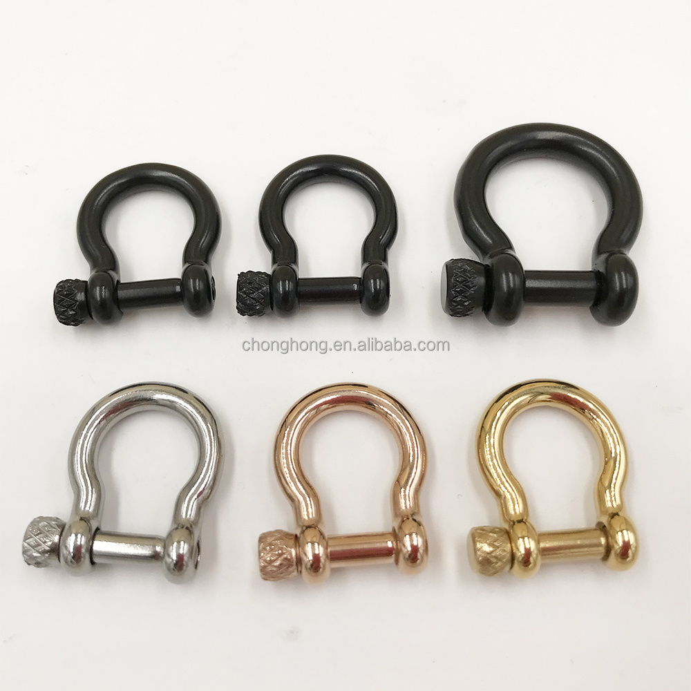 High Quality Metal Knurled Screw Shackle Stainless Steel Bow Shackle Colours